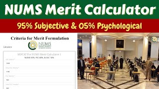 MDCAT For NUMS Aggregate Calculator 2024  NUMS Result Merit formula PMC [upl. by Clein]