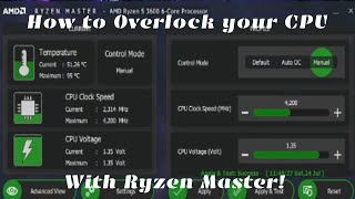 How to Overclock AMD CPUS using Ryzen master [upl. by Denton19]