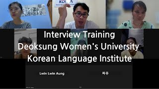 Interview Training Dukseong Womens University Korean Language Institute [upl. by Orecul]