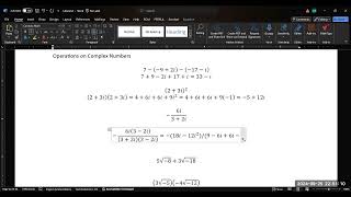 Operations on Complex Numbers in Standard abi form [upl. by Watts]