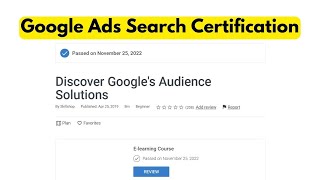 Google Ads Search Certification  Discover Googles Audience Solutions Exam [upl. by Barthel]