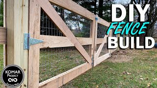 How to Build a Fence from Start to Finish with Wire to keep Critters In or Out  DIY Fence Project [upl. by Juster]