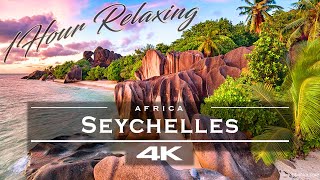 Seychelles 🇸🇨  by drone 4K  1 hour relaxing video [upl. by Alley921]