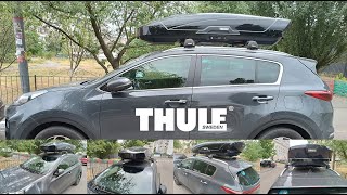 KIA SPORTAGE ROOF RACK amp CARGO BOX THULE [upl. by Hayyikaz]