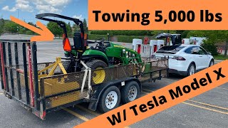 Towing 5000 LBS with Tesla Model X [upl. by Dilan687]