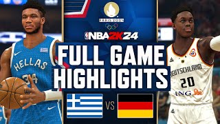 GERMANY vs GREECE  PARIS OLYMPICS QUARTER FINALS  GAME HIGHLIGHTS NBA 2K24  August 6 2024 [upl. by Marley]