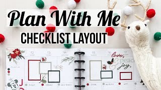 How to Decorate the Checklist Layout Happy Planner  Plan With Me Disney Christmas  December 2022 [upl. by Ynos63]