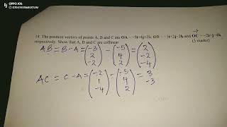 COLLINEAR POINTS POSITION VECTORS AND PARALLEL VECTORS KCSE MATHS PAPER 2 [upl. by Onailil202]