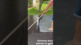 Sealcoating a driveway by hand [upl. by Hastings]