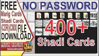 400  Marig Card Shadi Card  Free Download Cdr and Cmx by Mughal Graphics Shakargarh [upl. by Enyallij]