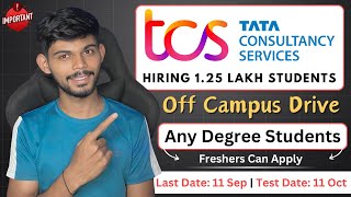 TCS Hiring 125 Lakh Students From 2024 amp 25  Any Degree Can Apply [upl. by Maice976]