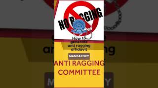 How to Get Anti Ragging Affidavit [upl. by Imaon]