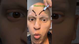 MY EYEBROWS RETURN🥰😱 comedy funny lol alopecia [upl. by Atilem]