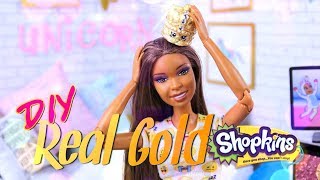 DIY  How to Make CUSTOM Real Gold Shopkins Mini Figure [upl. by Soinotna]