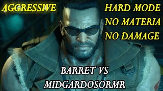 FFVII Rebirth Barret Vs Midgardsormr No Materia No Damage Aggressive Run [upl. by Hgielhsa]