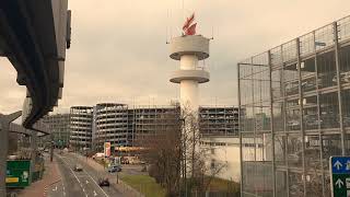 Skytrain Düsseldorf  Fahrt vom Flughafenbahnhof zum Flughafen Düsseldorf [upl. by Ilenay]