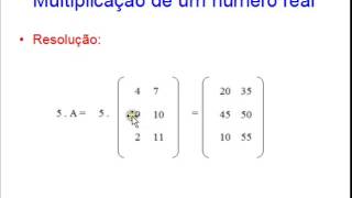 Multiplicação de Um Número Real Por Uma Matriz  Aula 08  Matrizes [upl. by Ettennil]