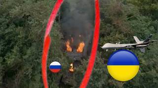 Terrifying Moment Ukrainian Drone Effectively Targets Russian Tank Convoy [upl. by Burnley130]