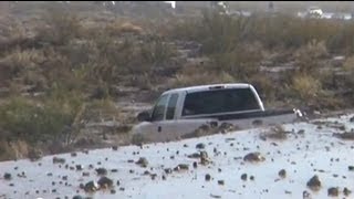 Flash Flood on Highway 395  August 22 2012 [upl. by Kerwon]