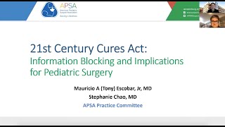 Webinar  21st Century Cures Act Information Blocking and Implications for Pediatric Surgery [upl. by Atela]