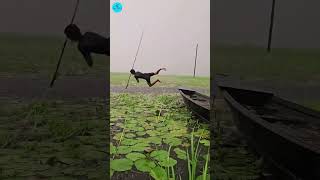 dangerous জাম্প দিয়ে মাছ ধরা  Would You Try This INSANE Water Stunt for Fishing [upl. by Crispa]