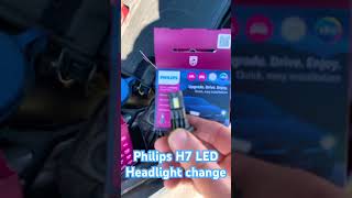 Philips LED HL H7 Ultinon Access headlight bulb install on w176 Mercedes A Class w176 mercedes [upl. by Sayers]