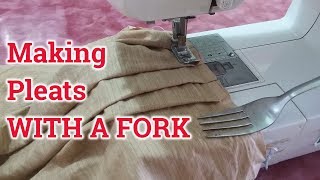 How To Make Pleats With a Fork  Easy DIY of Sewing Pleats With Fork Sewing Salwar Pleats With Fork [upl. by Mert467]