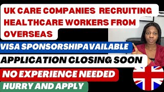 UK CARE HOME HIRING FROM OVERSEAS HEALTH CARE VISA SPONSORSHIP JOBS IN THE UK [upl. by Bjork]