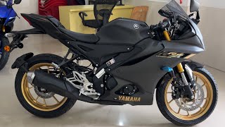 Yamaha R15 V4 Dark Knight  Matte Black  Walk around [upl. by Machos]