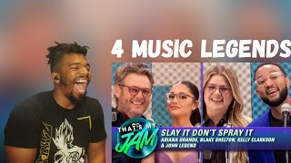 DTN Reacts Slay It Don’t Spray It w Ariana Grande Kelly Clarkson Blake Shelton amp John Legend [upl. by Strohbehn111]