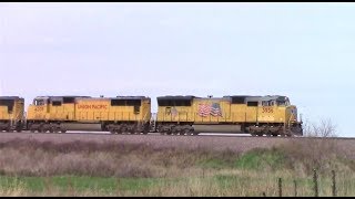 Union Pacific doublestack east of State Center Iowa [upl. by Warfold]