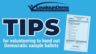 Tips for handing out Dem sample ballots from Loudoun Democrats [upl. by Arbas638]