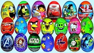 36 Surprise eggs Disney Cars Sofia Dora the Explorer Toy Story Kinder Surprise [upl. by Horton]