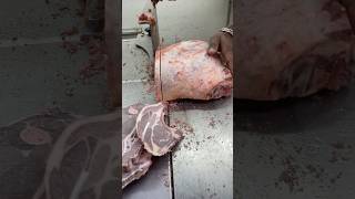 Lamb meat shoulder frozen slice steak cut skills bbq lamb chopsshorts [upl. by Nnyletak]