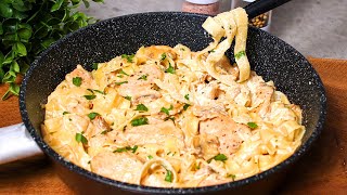 Ich habe noch nie so leckere Pasta gegessen Hühnchen Fettuccine Alfredo Rezept [upl. by Pliam]