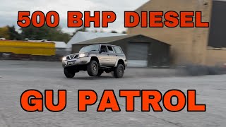 500BHP GU PATROL OM606 DIESEL  4WHEEL BURNOUT SOUNDS SWEET [upl. by Kimball578]