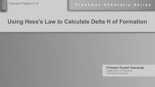 Chemistry Help Workshop 510 Using Hesss Law to Calculate Delta H of Formation [upl. by Zerimar]