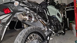 Got A Delkevic Exhaust For The KLR  Quick Audio Demo [upl. by Ahsas826]