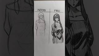 Drawing yor forger anime  noob vs pro drawing challenge  art rider art challenge anime drawing [upl. by Naot234]