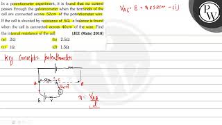 In a potentiometer experiment it is found that no current passes through the galvanometer when [upl. by Dowlen]