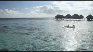 【chTAHITI】 カヌー朝食を水上コテージで ≪ Hilton MOOREA ≫ [upl. by Roye]