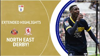 NORTH EAST DERBY  Sunderland v Middlesbrough extended highlights [upl. by Llenwad449]