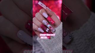 Halloween Hello Kitty Nails 🕸️💕 nails halloweennails naildesigns halloween hellokitty pink [upl. by Willin]