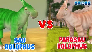 Saurolophus vs Parasaurolophus  Desert vs Forest Dino S1E10  SPORE [upl. by Chaker953]