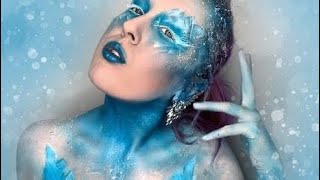 Airbrush Ice Queen Frozen Makeup  Body Paint ❄️ MissKateMonroecouk x Airbase Makeup ❄️ [upl. by Clellan]