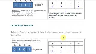 Unité Arithmétique et Logique  décalage à droite et décalage à gauche [upl. by Milas964]