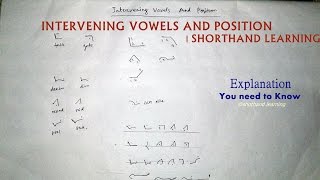 Intervening Vowels amp Position  Shorthand Learning [upl. by Osnola194]