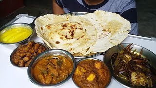 Eating Crab curry and Paneer curry with Big ghee roti [upl. by Whalen669]