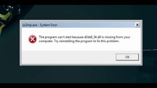 the program cant start because d3dx934dll is missing from your computer [upl. by Ynnej]