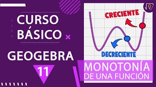 Curso BASICO de GeoGebra ✔  11  MONOTONIA de una FUNCION 🥇 [upl. by Gemoets]